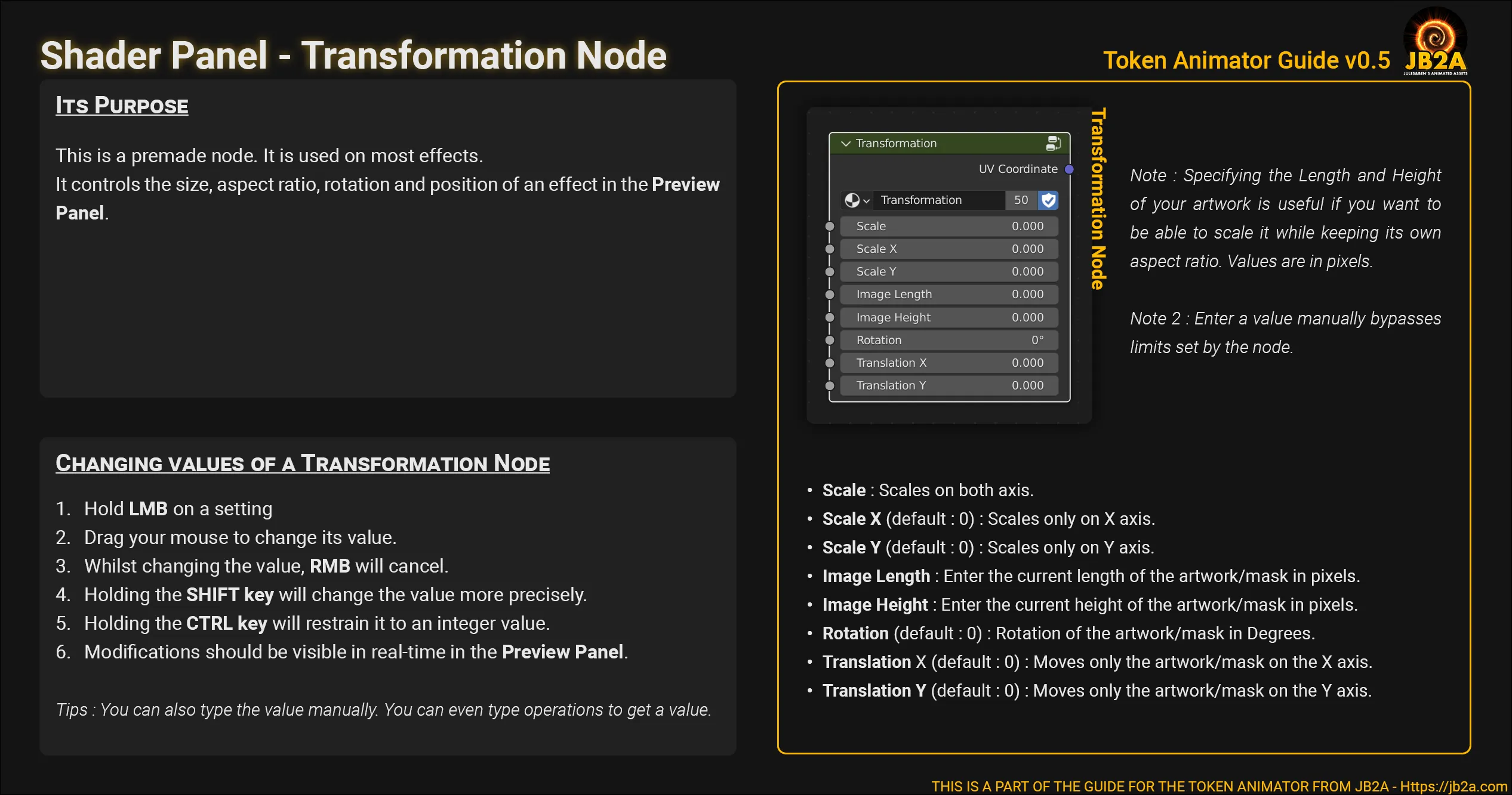 How to use the Transformation node