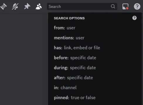 search box in Discord