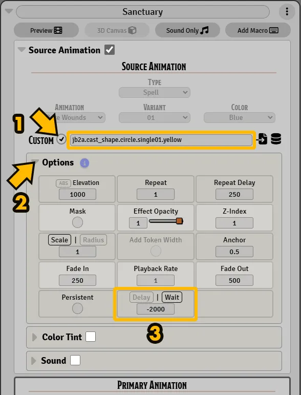 Primary Animation in Autorecognition Menu for Sanctuary