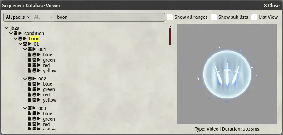 Sequencer Database Viewer List-View setting unchecked